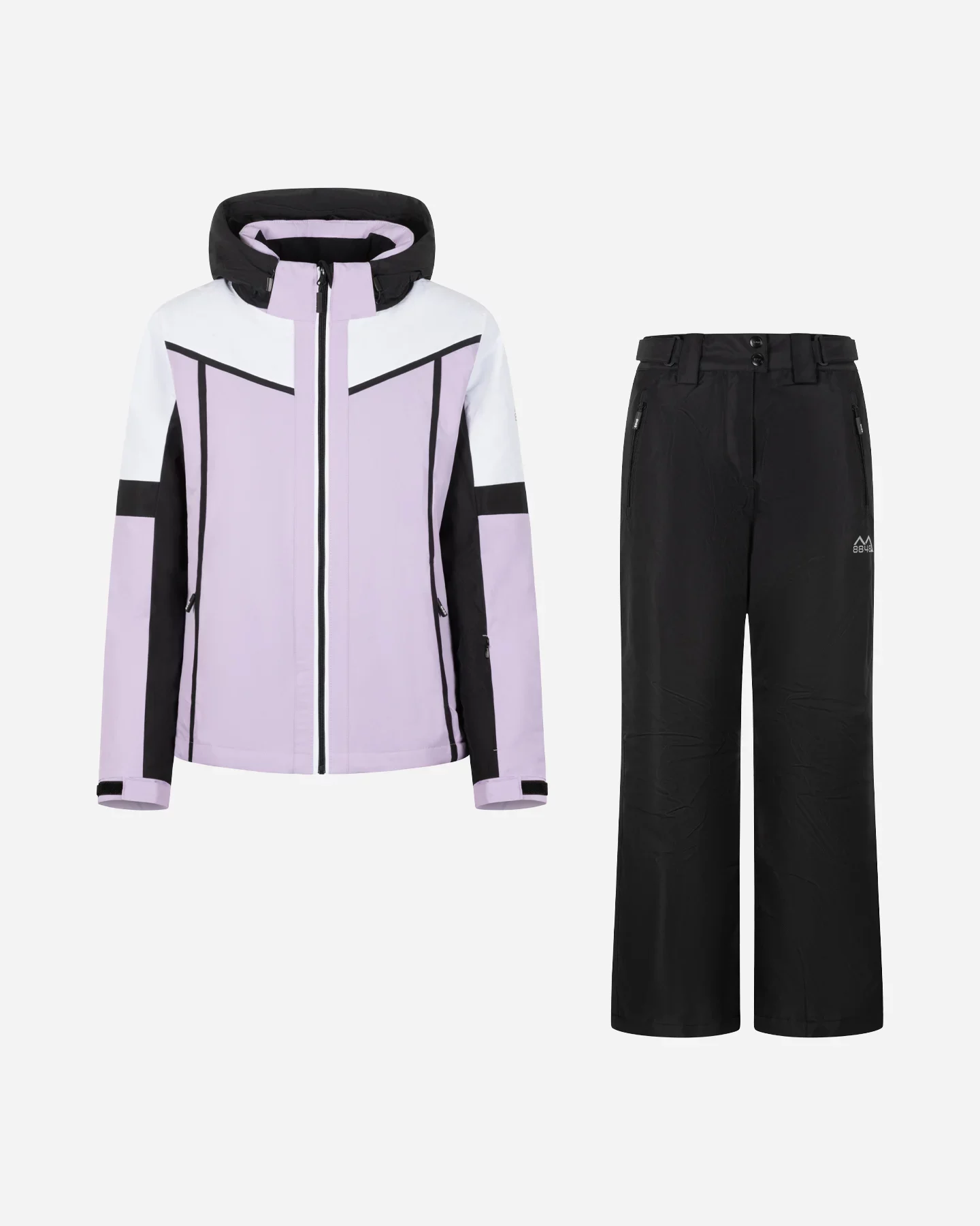 Completo sci donna rosa, nero e bianco ski essential