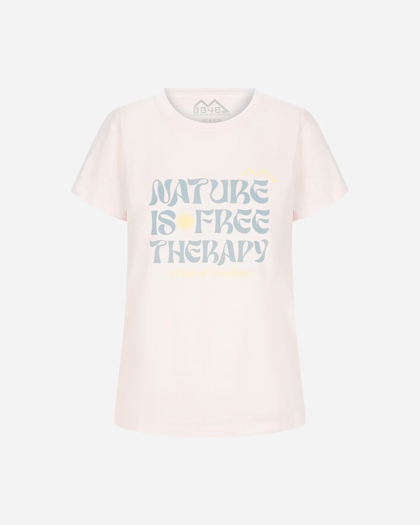 T-Shirt rosa da donna con scritta Natura in free therapy