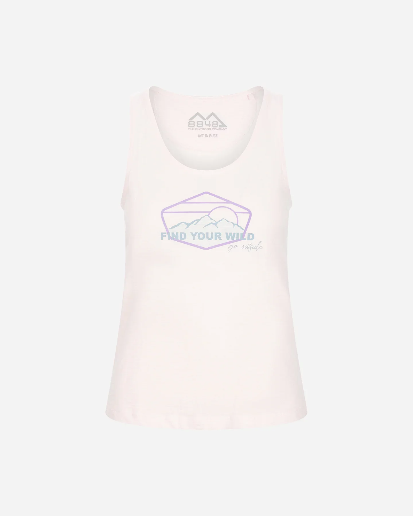 Canotta rosa da donna con scritta Find your wild