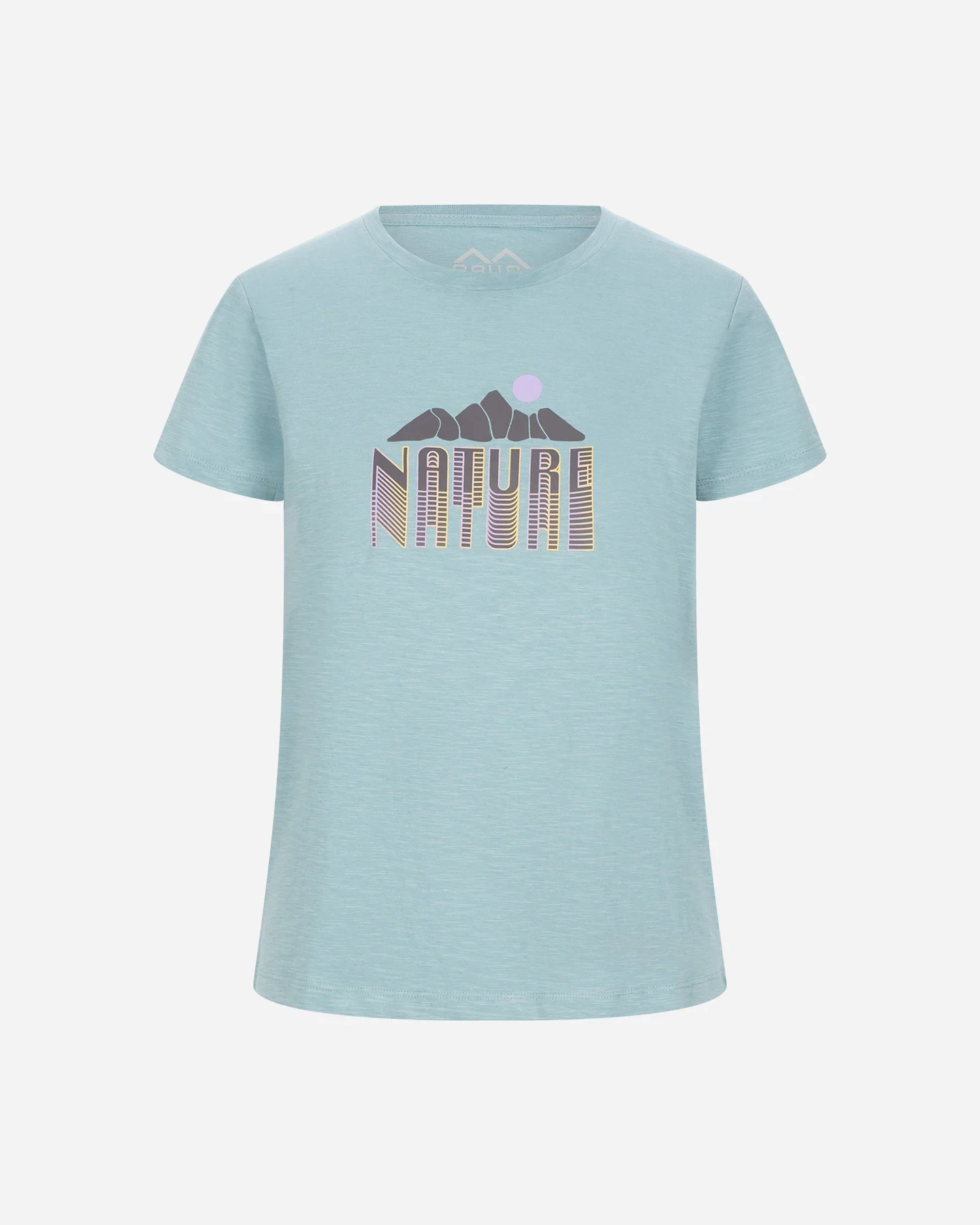 T-Shirt azzurra da donna con scritta Nature