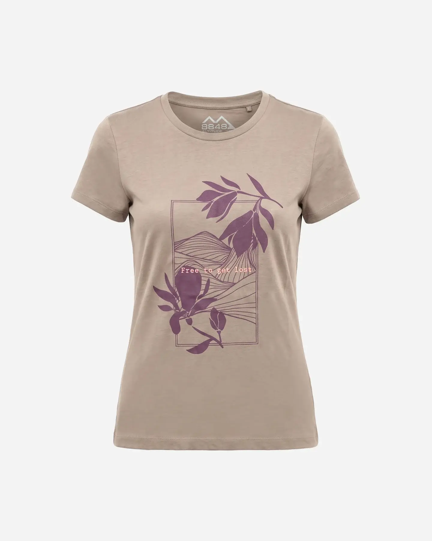 T-shirt con grafica viola centrale di 8848