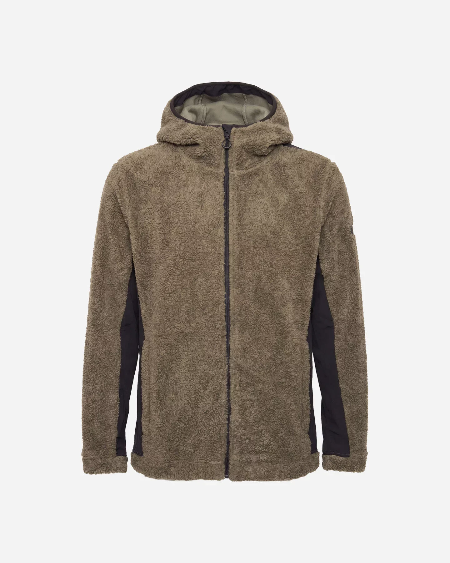 Pile marrone di Sherpa da uomo con zip centrale